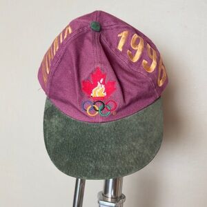 vintage 1996 Atlanta Summer Olympics Canada Strapback Suede Hat
